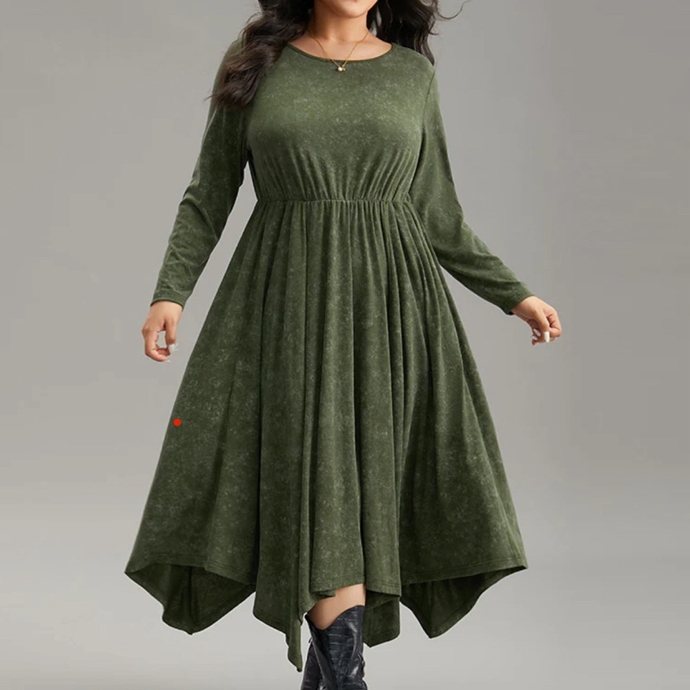 Bloomchic Vintage Heather Elastic Waist Hanky Hem Dress Size 18-20